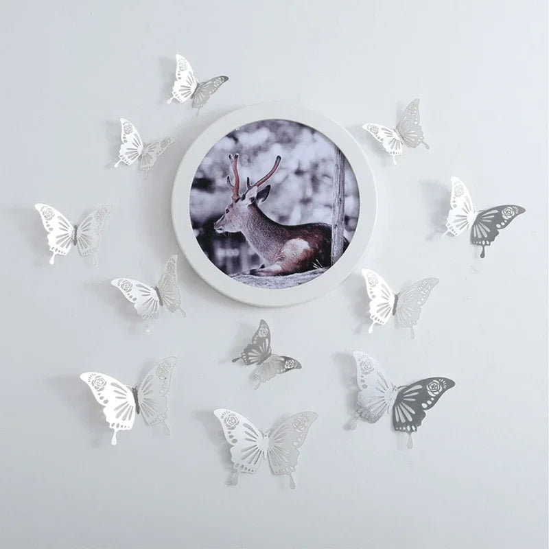 12pcs Suncatcher Sticker 3D Effect Crystal Butterflies Wall Sticker Beautiful Butterfly for Kids Room Wall Decal Home Decoration