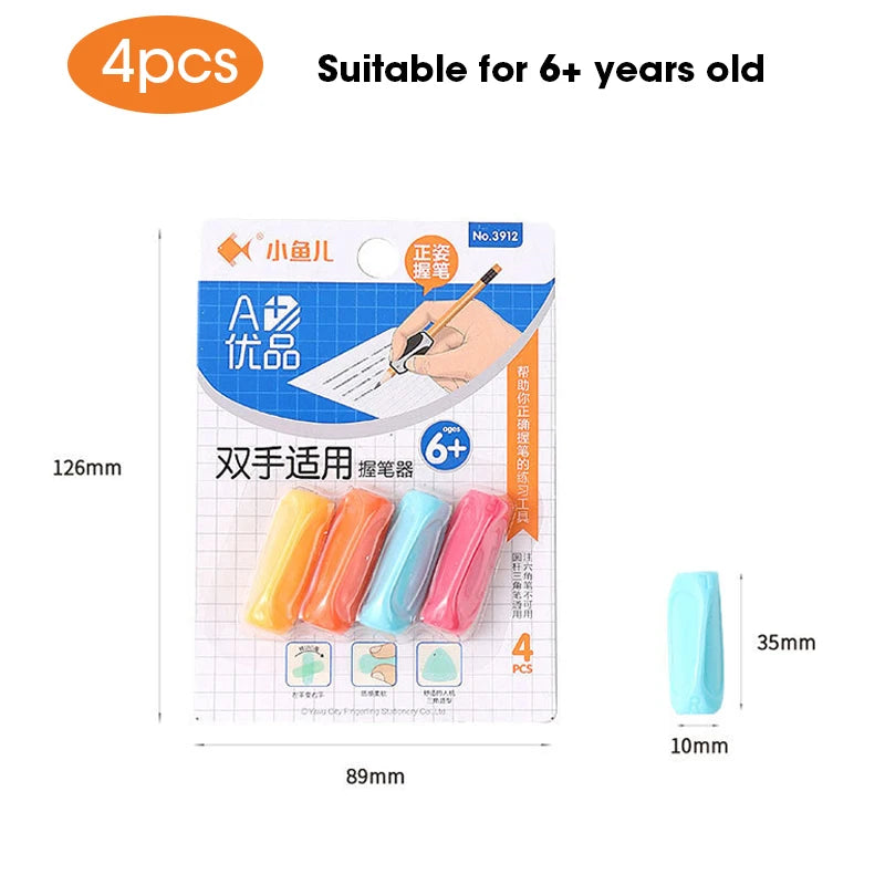 2-4Pcs/Set Soft Silicone Pencil Grasp for Kids Writing Training Posture Correction Learning Aid Stationery Set Beginner Tools