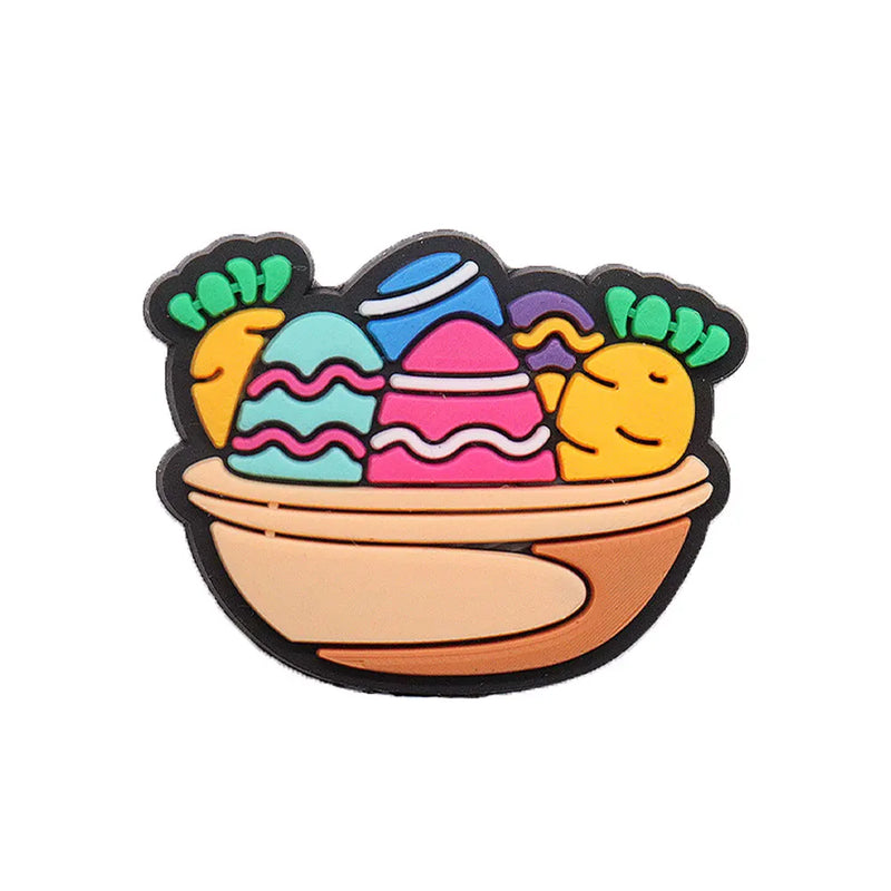 1-23Pcs PVC Adorable Rabbit Bunny Easter Shoe Buckle Charms Accessories Children Shoe Button Fit Birthday Gift