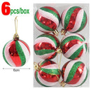 6cm Weihnachtsbaumkugel Bunte bemalte Kugeln Hängende Anhänger Ornamente Weihnachten Neujahr Party Heimdekoration Zubehör