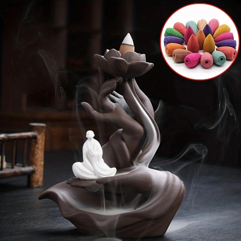 Backflow Incense Cones Mixed Flavor Natural Incense Floral Lavender Sandalwood Aloes