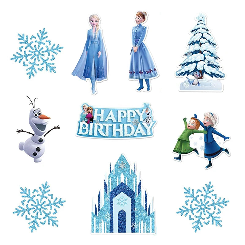 Frozen Anna Elsa Princess Birthday Party Decorations Kids Disposable Tableware Plates Cups Napkins Balloons Baby Shower Supplies