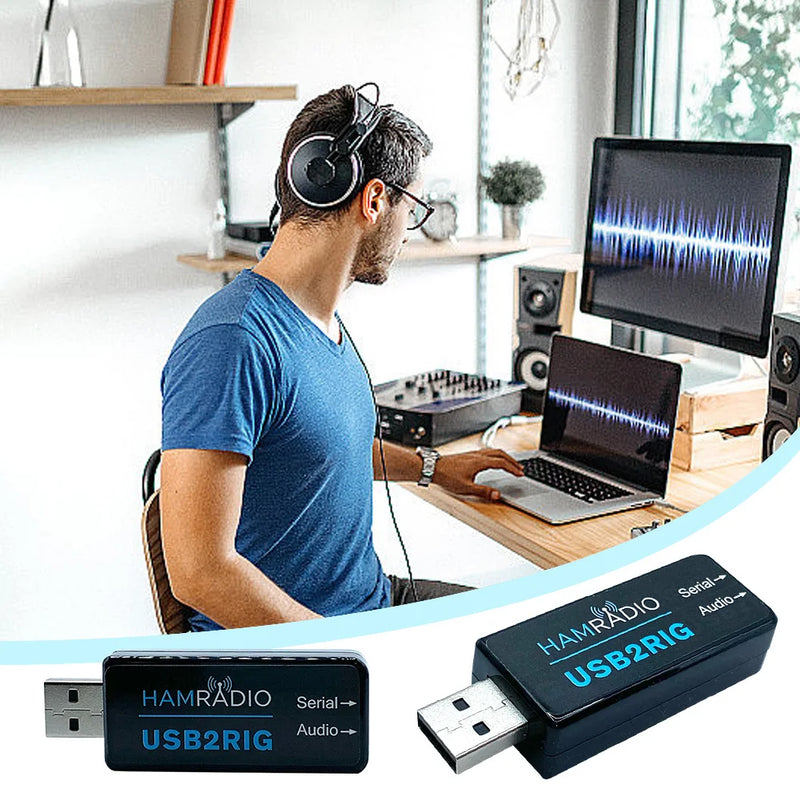 USB2RIG Radio Sound Adapter Support PTT with VOX Control USB Sound Card Connector Adapter TTL/232 Level for KENWOOD YAESU ICOM