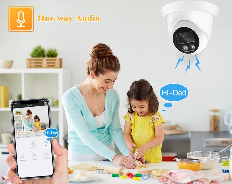 8MP 4K IP Camera Outdoor ASECAM Face Detection Audio Dual Light H.265 Onvif CCTV Metal Dome Video Surveillance Camera RTSP