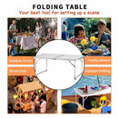4ft Collapsible Height-Adjustable Aluminium Table for Camping Barbecue, with Handle Outdoor Garden Picnic  Travel Weatherproof