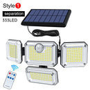 20 W superhelle Solarleuchten, 122/333 LEDs, IP65 wasserdicht, für den Außen- und Innenbereich, Solarlampe mit verstellbarem Kopf, großer Beleuchtungswinkel
