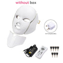 LED Facial Mask 7 Colors Light Phototherapy Face Mask with Neck Anti Acne Whitening Red Light Therapy Mask Skin Beauty Treatment