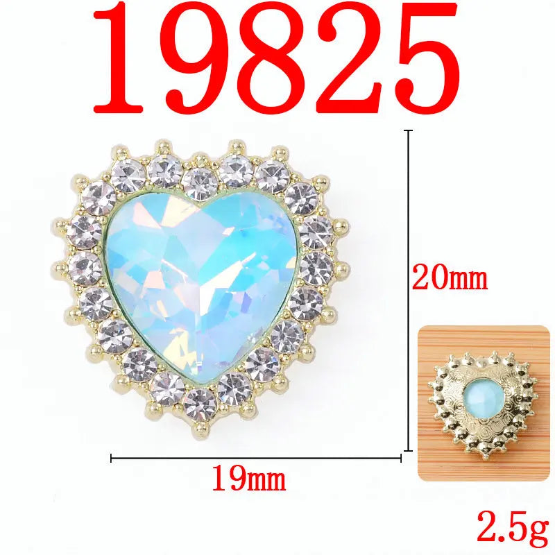 10Pcs Heart Decorative Button Full Diamond Mocha Colour Flower Plate Alloy Buckle Jewelry Accessories DIY Rhinestone Materials