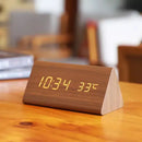 Wecker für Schlafzimmer Nachttisch Holzschreibtisch-Dekoration Aufwach-Tischuhr mit Temperatur LED Digitaluhr Licht Sonnenaufgang