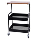 Bymaocar 3 Tier Mobile Laptop Printer Cart Table Rolling Scanner Rack Shelf Computer Desk Wheels Office Supplies Stand Holder