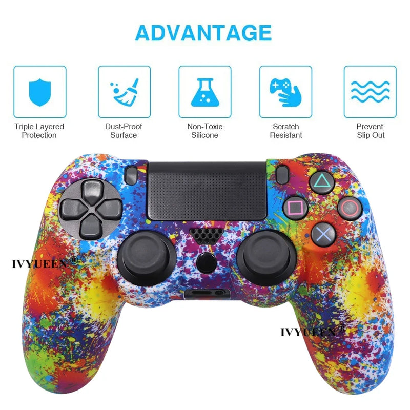 IVYUEEN for Sony PlayStation 4 PS4 Controller Protection Case Soft Silicone Gel Rubber Skin Cover for PS4 Pro Slim Gamepad Cap