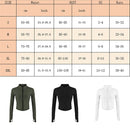 Aiithuug Women Full Zip-up Yoga Top Workout Running Jackets with Thumb Holes Stretchy Fitted Long Sleeve Crop Tops Activewear