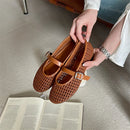 Aneikeh NEW Spring Autumn Fashion Hollow Out Mesh Women Ballet Flat Pumps Ladies Shoes Designer Low Heels Shallow Casual Loafers