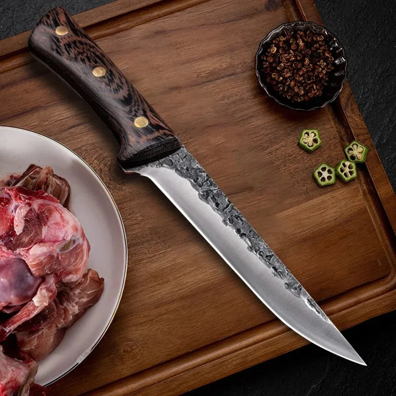 Forged Boning Knife Cleaver Meat Butcher Slaughter Knife Bone Meat Fish Sushi Kitchen Knife Fruit Vegetables Cooking Tools