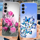 For Samsung A54 5G SM-A546B Phone Case Back Cover Butterfly Panther Pattern Samsung Galaxy A54 A 54 Bumper Soft Clear Capa Etui