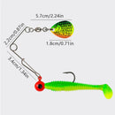 5pcs Soft Fishing Lures Set T-Tail Swimbait with Metal Jig Head Hook & Spinner Spoon Fishing Bait for Pike Bass Fishing
