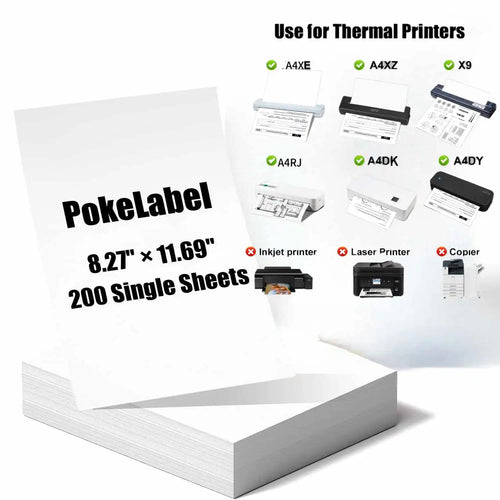 200 Blatt A4 Thermopapier, schnell trocknend, vielseitiger Bilderdruck, kompatibel mit HZTZ Logo A4 Druckern