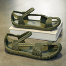 Unisex Breathable Beach Sandals EVA Material Large Size 36-47 Woven Pattern Slip-On Shoes Comfortable Lightweight Summer Sandals