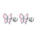 Bamoer Cute Romantic Fairy Elevs Exquisite Stud Earrings for Women Genuine 925 Sterling Silver Rainbow Ear Studs Luxury Jewelry