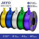 JAYO petg 3d printer filaments PETG 5Rolls 1.75mm Mixed Color Bubble Free FDM 3D Printer Material for 3d pen refill 1.1kg/1rolls