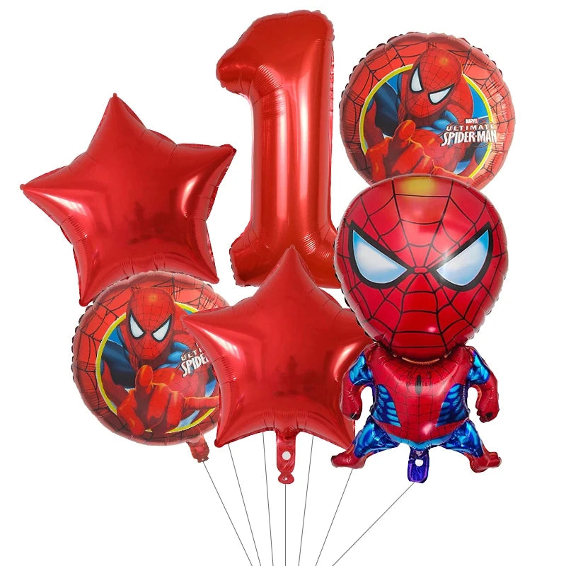 Spiderman Birthday Decorations New Spiderman Aluminum Film Balloon Disposable Tableware Party Plates Straw Supplies Baby Shower