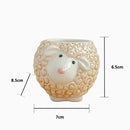 Nordic New Style Ceramic Animal Flower Pot Cartoon Zebra Sheep Cow Head Mini Pot Succulents Plants Bonsai Pots Home Decoration
