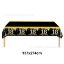 18th Birthday Party Disposable Tableware Plate Cup Napkin Black Gold Party Decorations Birthday Balloon 18 Years Party Supplies