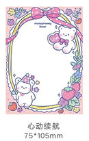 100pcs Memo Cute Bear Purple Pinky Message Notes Handbook Material Paper Girls Boys Notepads