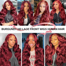 Body Wave 99j Burgundy 13x6 Hd Frontal Human Hair Wig For Women 250% 30 34inch Brazilian Glueless Red Lace Front Wigs On Sale