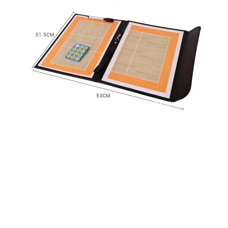 Volleyball Tactical Board Portable Foldable Volleyball Training Competition Coaching Clipboard Magnetic Writable Strategy Board