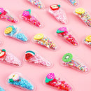 12Pcs Cute Girls Fruit Hairpins Girls Birthday Party Gifts Pinata Filler Carnival Easter Party Kindergarten Back to School Gifts