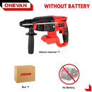 ONEVAN Rechargeable Electric Rotary Hammer 10600BPM Cordless Hammer Impact Drill Woodworking Power Tools For 21V  18V Battery
