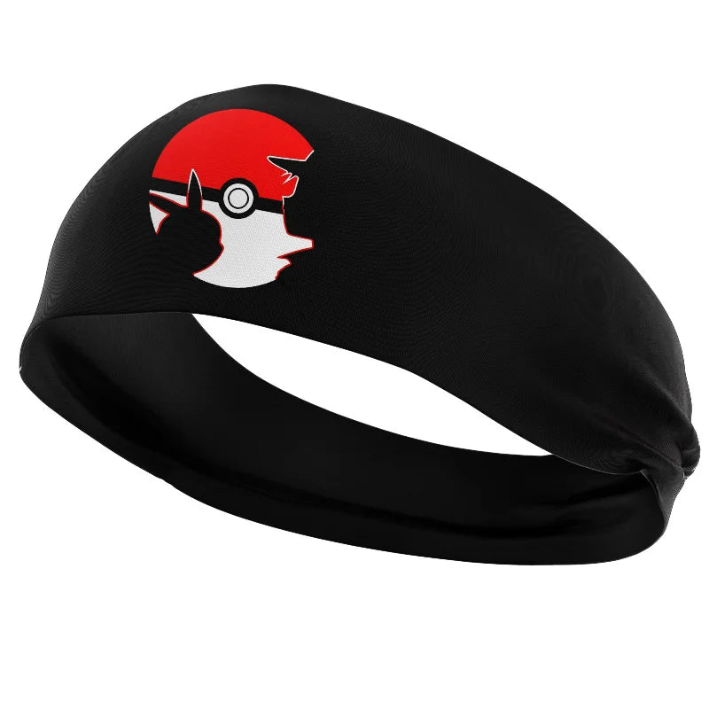 Anime Pokemon Pikachu Hair Ring Print High Elastic Wide Brimmed Hair Band Cartoon Toys Outdoor Sports Hair Bandana Girl Gifts