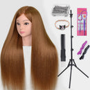 New Female Mannequin Training Doll Head With 70% Real Hair For Hairsyles Hairdressing Cosmetology Dolls Head With Stand Tripod