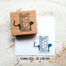 Stamp Cute Scrapbooking Book Lovers 5 Type Bookworm Girl Cat Journaling Wooden Stamps