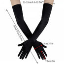 Classic Women Black White Red Evening Party Prom Gloves Opera Stretch Satin Long Mittens for Lady Driving Sun Protection Gloves