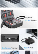 Ulanzi CRC10 3-in-1 Card Reader Case CFA/SD/TF 13 Card Holders with USB3.2 Gen2 Interface High-Speed Data Transmission Chips