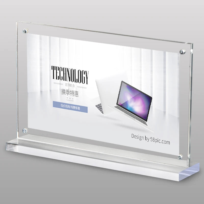 Table Sign Clear Acrylic Display Card A4/A5 Table T Type Advertising Poster Price List Of Drinks Menu Holder Rack Free Shipping