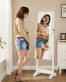 SONGMICS jewelry cabinet mirror cabinet standing 2 organisers, lockable