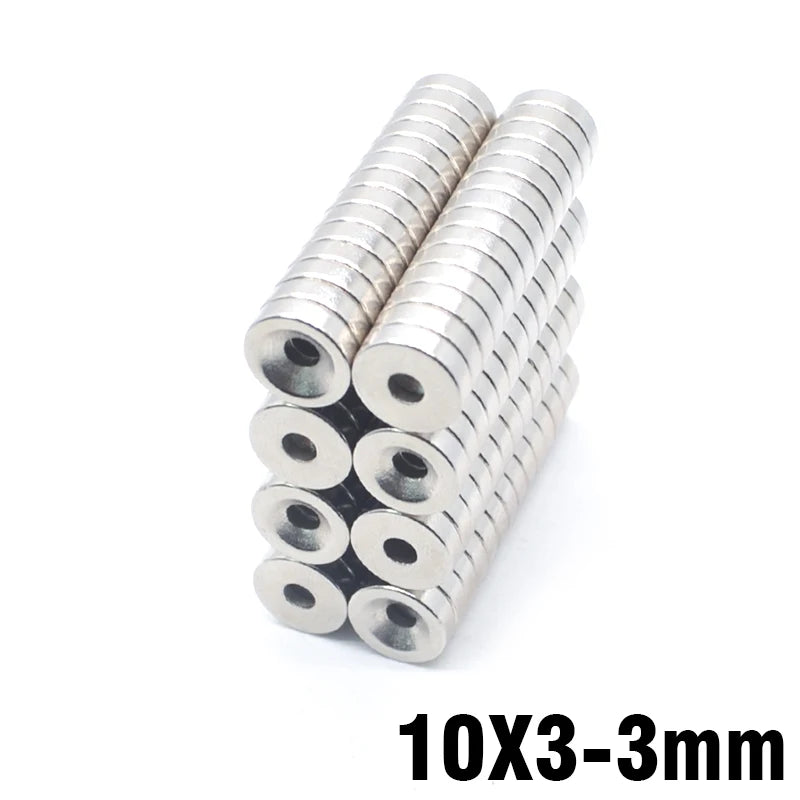 5~200Pcs imanes 6x3 8x3 10x3 12x3 18x3 Hole 3mm N35 NdFeB Countersunk Round Magnet Super Powerful Strong Permanent Magnetic Disc