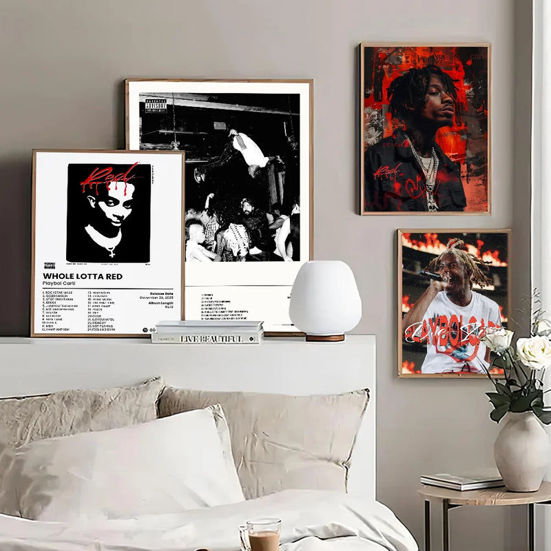 Rapper Playboi Carti Poster Self-adhesive Art Poster Whitepaper Prints Posters Artwork Aesthetic Art Wall Painting