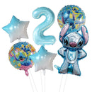 6pcs Disney Lilo & Stitch Party Balloons Stitch 32" Number Balloon set Baby Shower Birthday Party Decorations Kids Toy Gifts