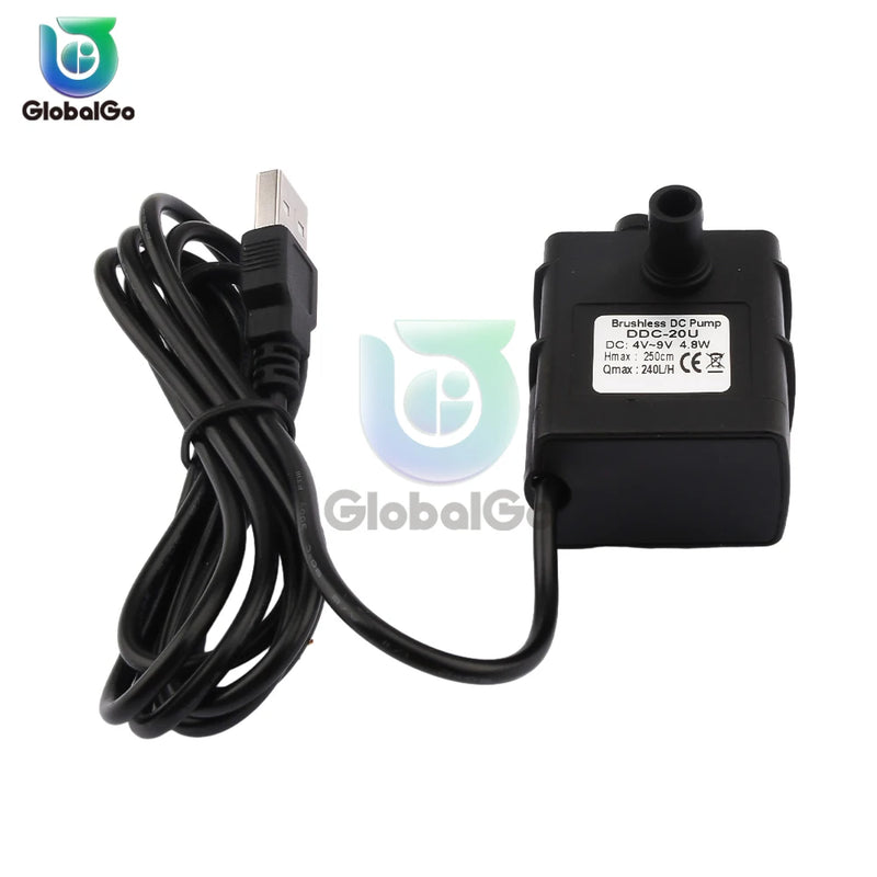 DC 5V/12V/24V USB Mini Water Pump Hydroponic Cooling Circulating Aquarium Pet Drinking Water Silent Brushless Submersible Pump