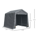 8' X 7' Garden Garage Storage Tent Metal Frame Bike Shed W/ Zipper Doors