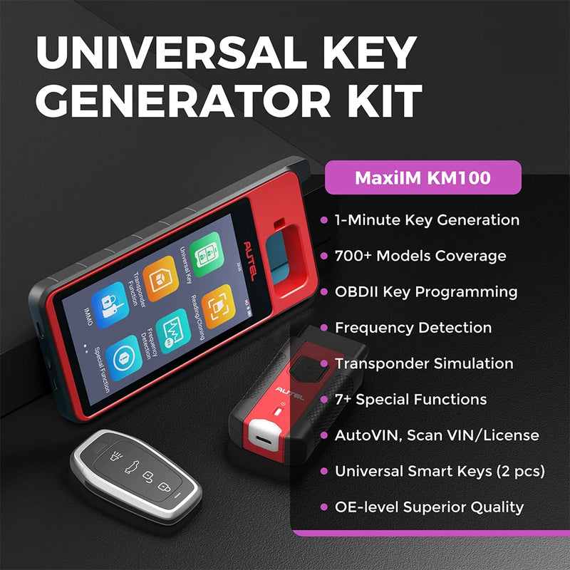 Autel MaxiIM KM100 Key Fob Programming Tool Lifetime Update 2024 Newest IMMO Key programmer Built-in APB112 2PCS IKEYs Same as K