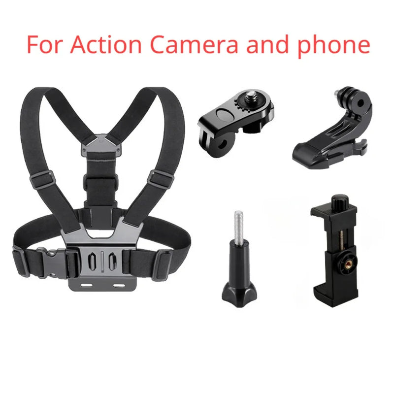 Phone Holder Chest Strap Mount Belt For GoPro Hero Insta360 R X2 DJI OSMO Go Pro SJCAM EKEN Action Camera Accessories