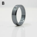 1PC Hematite Stone Rings for Women Men Natural Fashion Flat Plain Ring Couple Jewelry Gift Wedding Christmas Lovers Rings