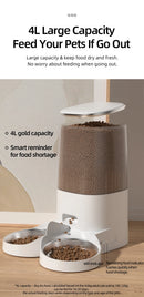 ROJECO Automatic Cat Feeder Pet Smart Cat Food Kibble Dispenser Remote Control Auto WiFi Double Feeder For Cats Dog Accessories