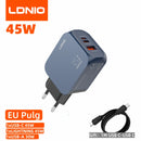 LDNIO Gan 100W Fast Charge Charger Type-C 65W 45W UK EU US Plug USB Multi-Port Fast Charging Station for MacBook iPhone Xiaomi