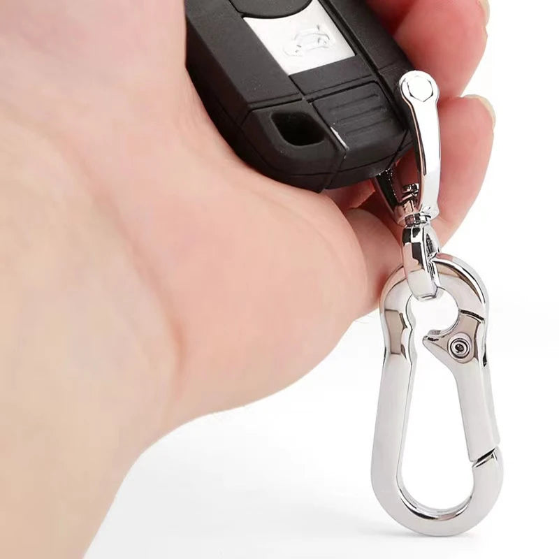 Car Keychain Strong Carabiner Shape Keyring Climbing Hook Keychain Stainless Steel Man Unisex Gift Auto Interior Accessories